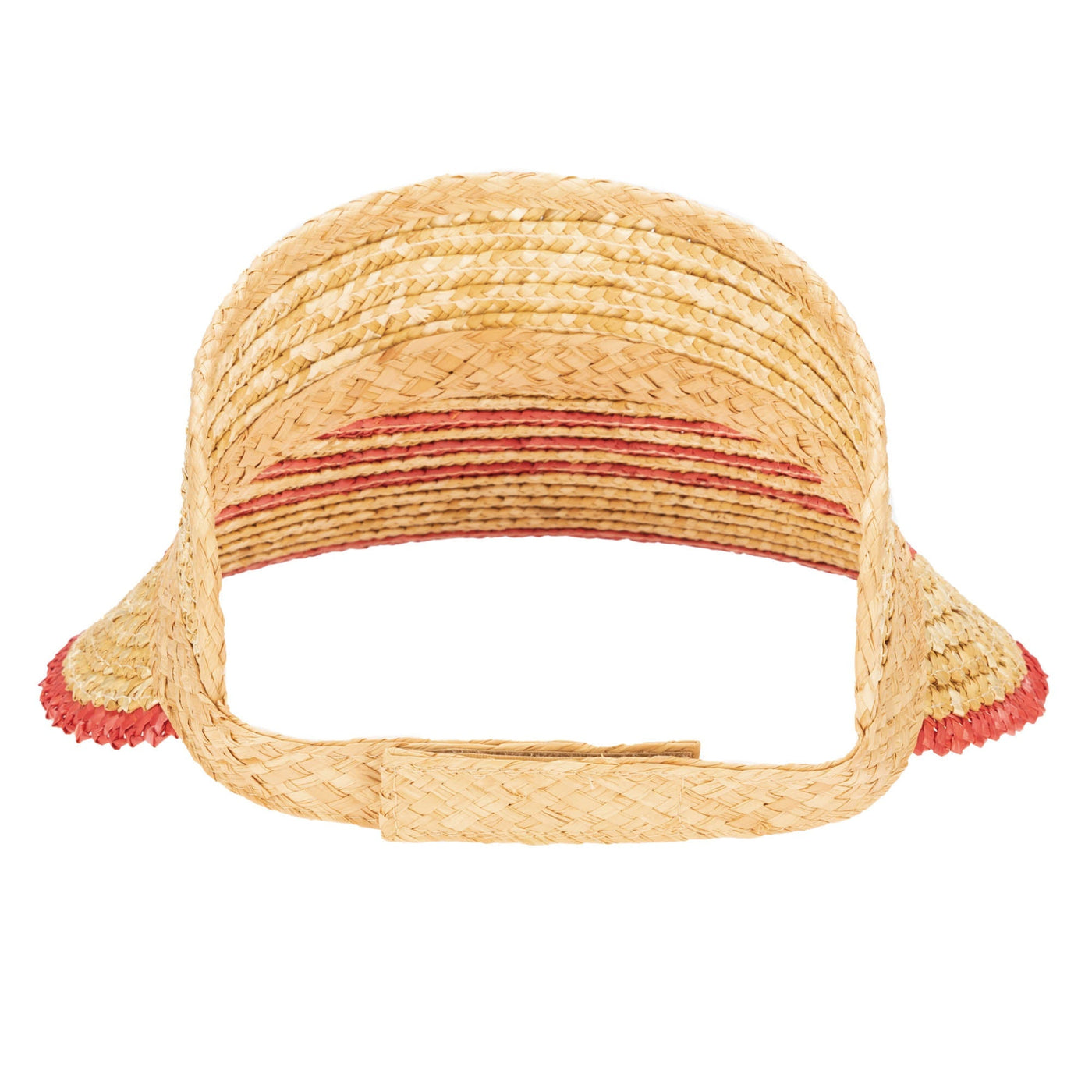 VISOR - Weekend Getaway - Women's Textured Wheat Straw Visor With Stripe & Velcro Back