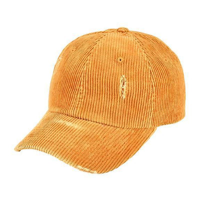 CAP - Distressed Corduroy Ball Cap With Adjustable Back Slider