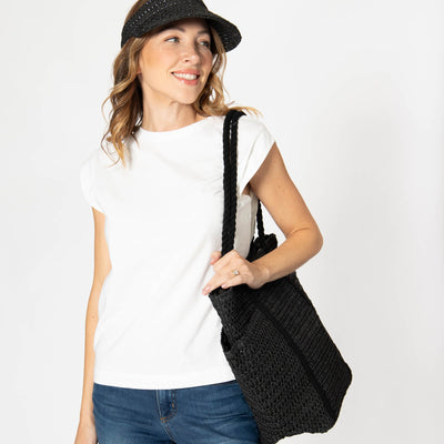 Cruz - Crochet Tote with Matching Visor-TOTE-San Diego Hat Company