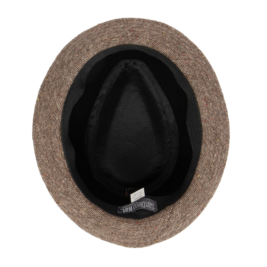 Men's Brown Cut and Sew Pokpie with Double Fold Self Band and Knot