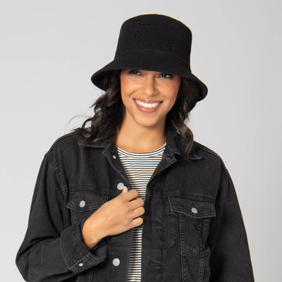 Eliza - Bucket Hat with Star Pointelle Details-BUCKET-San Diego Hat Company