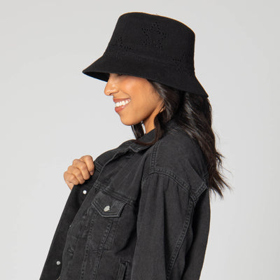 Eliza - Bucket Hat with Star Pointelle Details-BUCKET-San Diego Hat Company