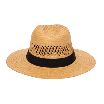 FEDORA - Men's Woven Paper Fedora With Vented Crown And Stretch Band