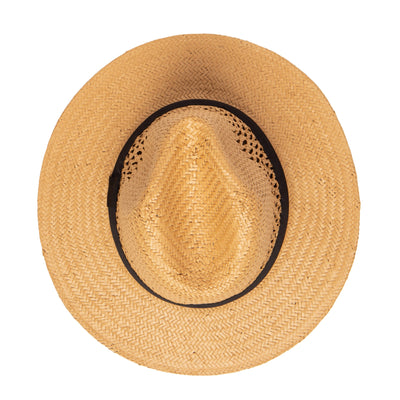 FEDORA - Men's Woven Paper Fedora With Vented Crown And Stretch Band