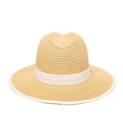 FEDORA - Women's Paperbraid Fedora With Pop Color Grosgrain