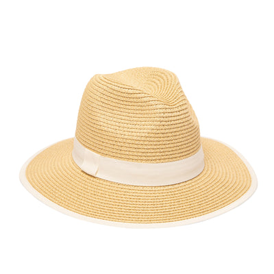 FEDORA - Women's Paperbraid Fedora With Pop Color Grosgrain