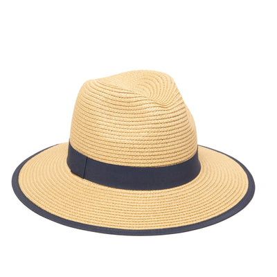 FEDORA - Women's Paperbraid Fedora With Pop Color Grosgrain