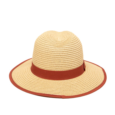 FEDORA - Women's Paperbraid Fedora With Pop Color Grosgrain