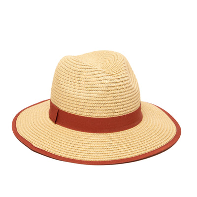 FEDORA - Women's Paperbraid Fedora With Pop Color Grosgrain
