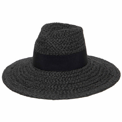 FEDORA - Women's Woven Paper Wide Brim Fedora With Grosgrain