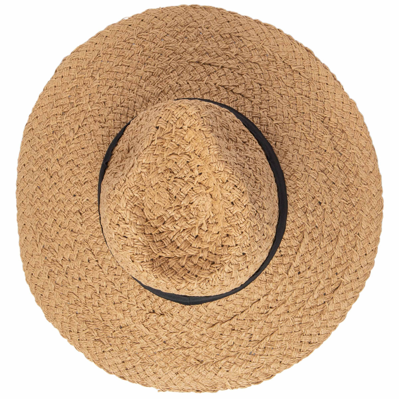 FEDORA - Women's Woven Paper Wide Brim Fedora With Grosgrain