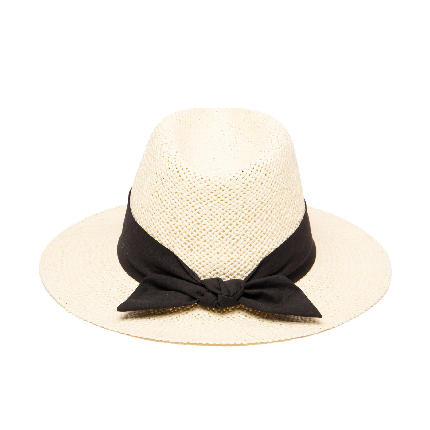 FEDORA - Women's Woven Paper Fedora With Back Knot Band