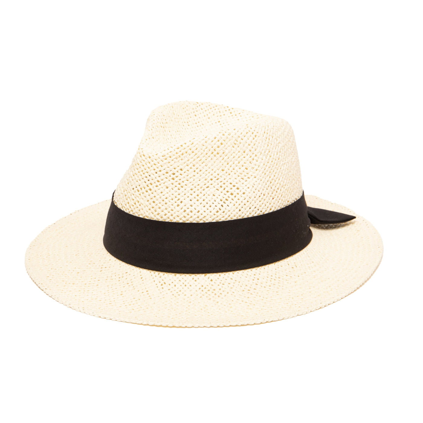 FEDORA - Women's Woven Paper Fedora With Back Knot Band