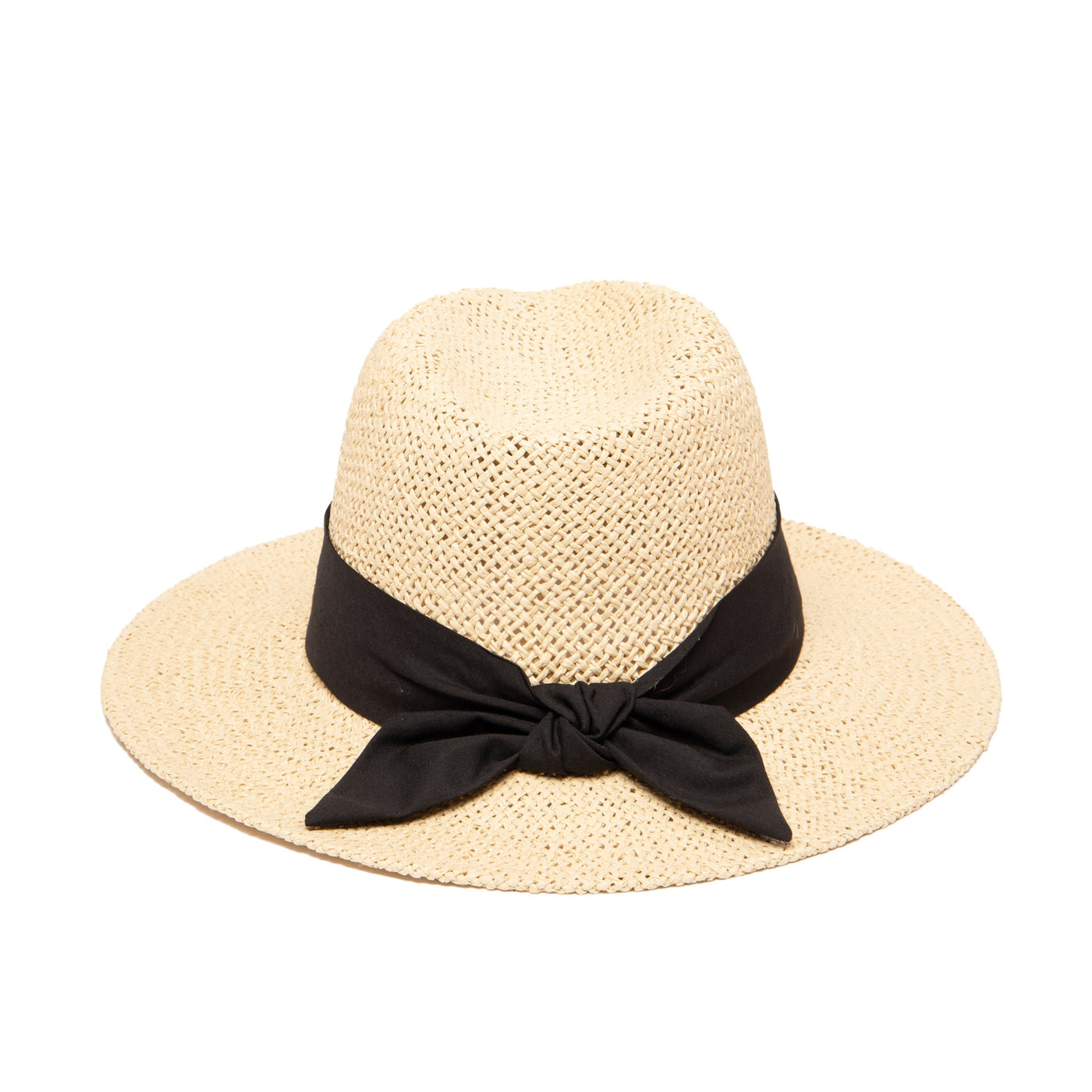 FEDORA - Women's Woven Paper Fedora With Back Knot Band