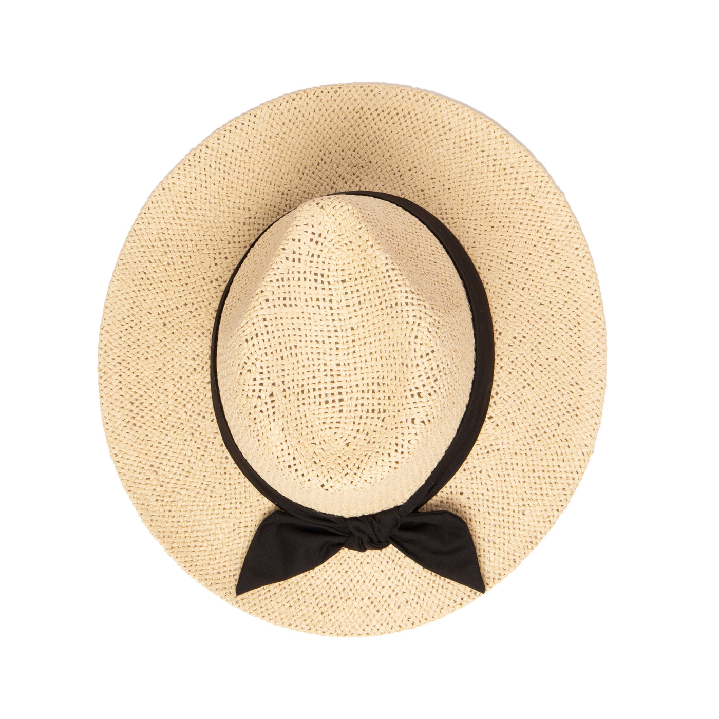 FEDORA - Women's Woven Paper Fedora With Back Knot Band