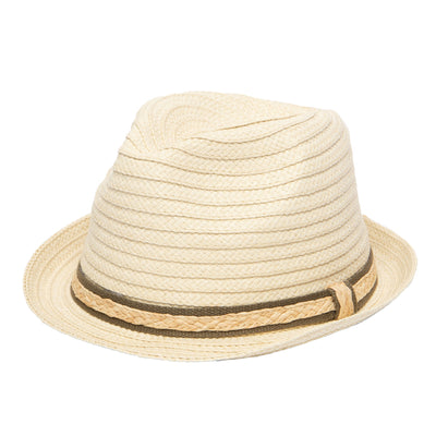 FEDORA - Men's Fedora With Layered Webbing & Raffia Trim