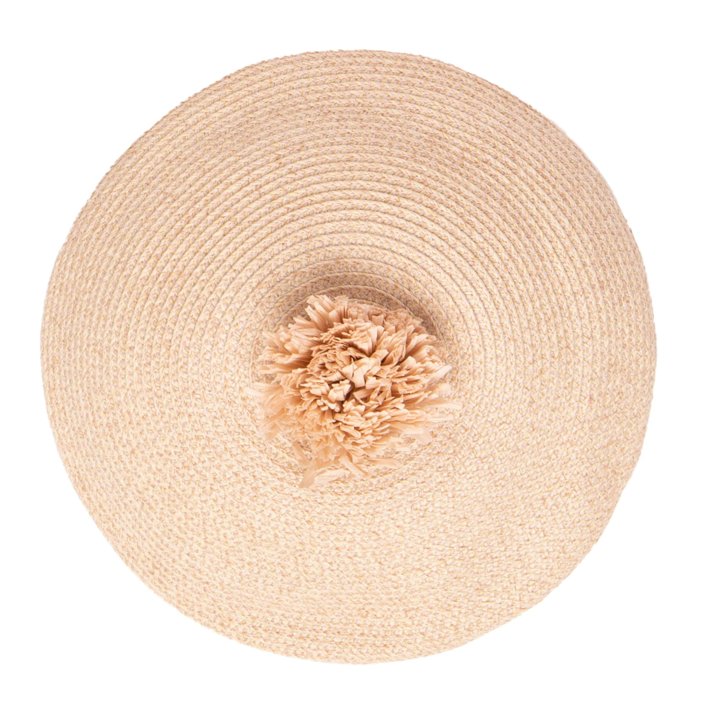 BERET - Kid Paper Braid Beret W/ Straw Pom Pom