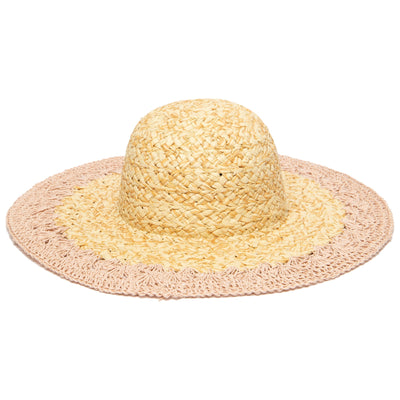 SUN BRIM - Women's Paper Straw Hat With Crochet Brim (PBL3203)