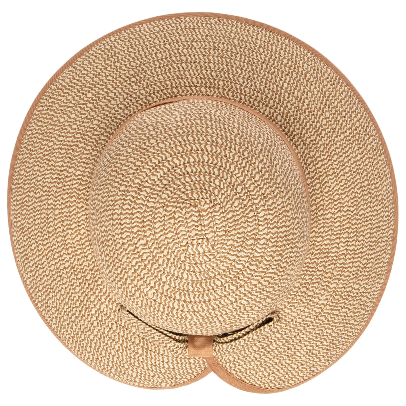 Women's Contrasting Edged Sun Brim Hat With Back Bow