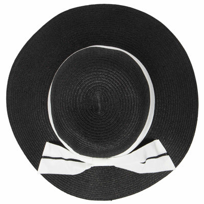 SUN BRIM - Women's Sun Hat W/ Oversized Stripe Bow