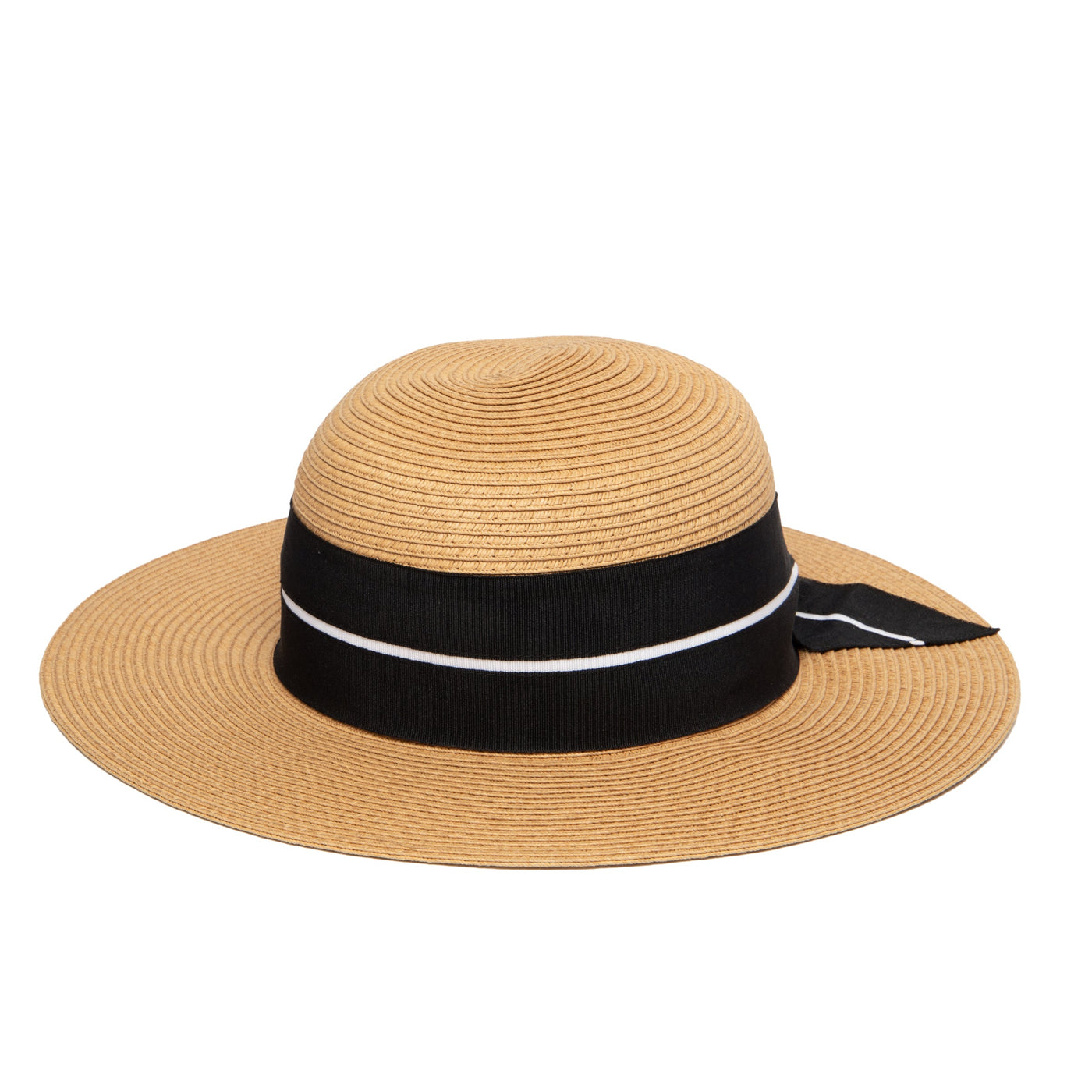 SUN BRIM - Women's Sun Hat W/ Oversized Stripe Bow