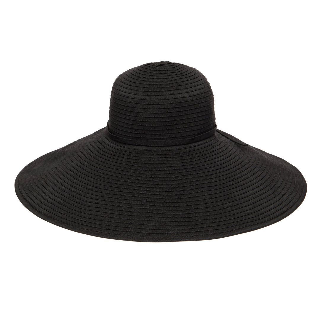 TOCCA    BIG RIBBON WIDE BRIM HAT ブラック UV90%以上カット・吸水速乾・接触冷感・抗菌防臭】BIG RIBBON