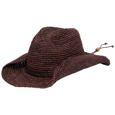 COWBOY - Women's Crocheted Raffia Cowboy Hat