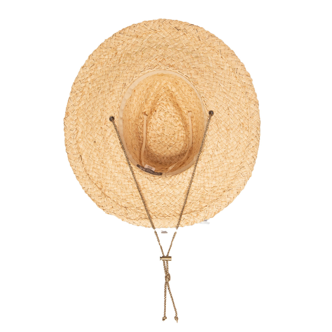 Raffia Lurex Blend Lifeguard Hat With Adjustable Chin Cord