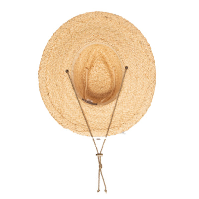 Raffia Lurex Blend Lifeguard Hat With Adjustable Chin Cord