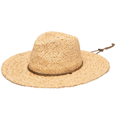 Raffia Lurex Blend Lifeguard Hat With Adjustable Chin Cord