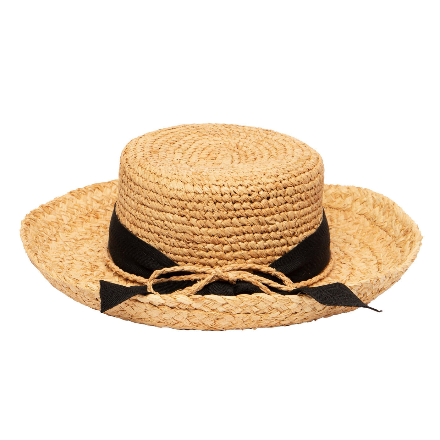 Kids' Raffia Hat With Ribbon (RHL9)-FEDORA-San Diego Hat Company