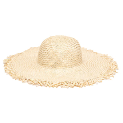 SUN BRIM - Women's Woven Sun Hat W/ Frayed Edge (SPS1006)