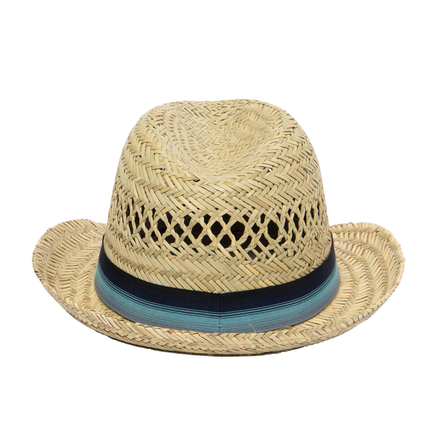 FEDORA - Mens Seagrass Fedora With Multi Color Inset