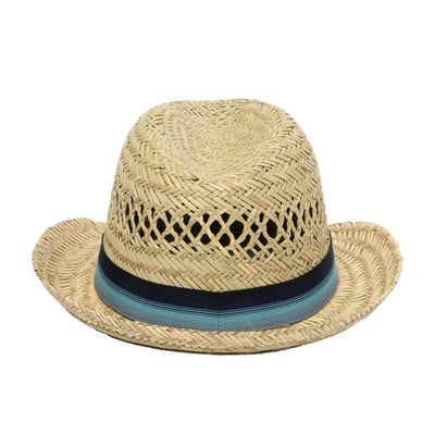 FEDORA - Mens Seagrass Fedora With Multi Color Inset