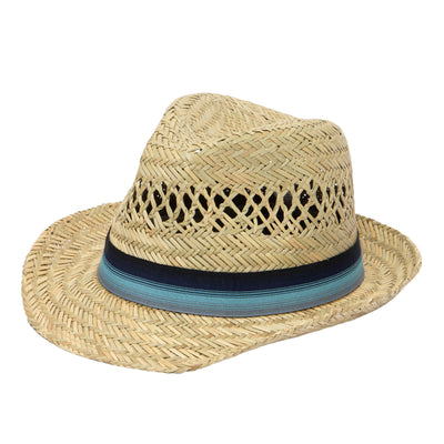 FEDORA - Mens Seagrass Fedora With Multi Color Inset