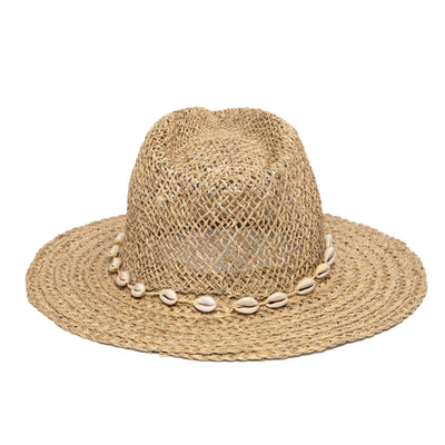 FEDORA - Women's Seagrass Fedora With Gold Plated Shell Band