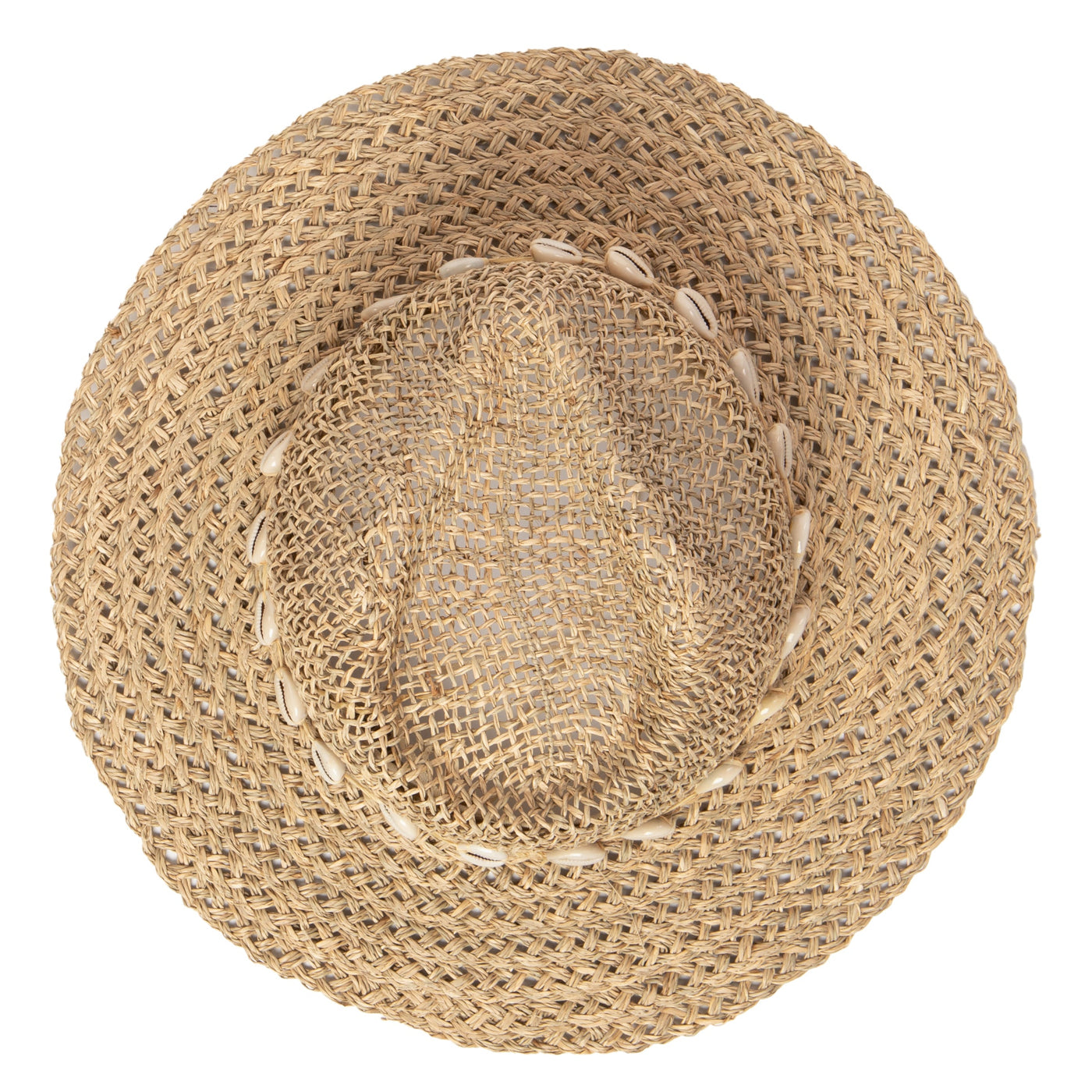FEDORA - Women's Seagrass Fedora With Gold Plated Shell Band