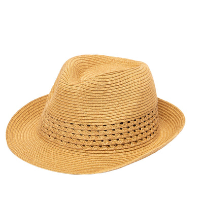 Everyday Fedora - Women's Fedora W/ Open Weave Inset