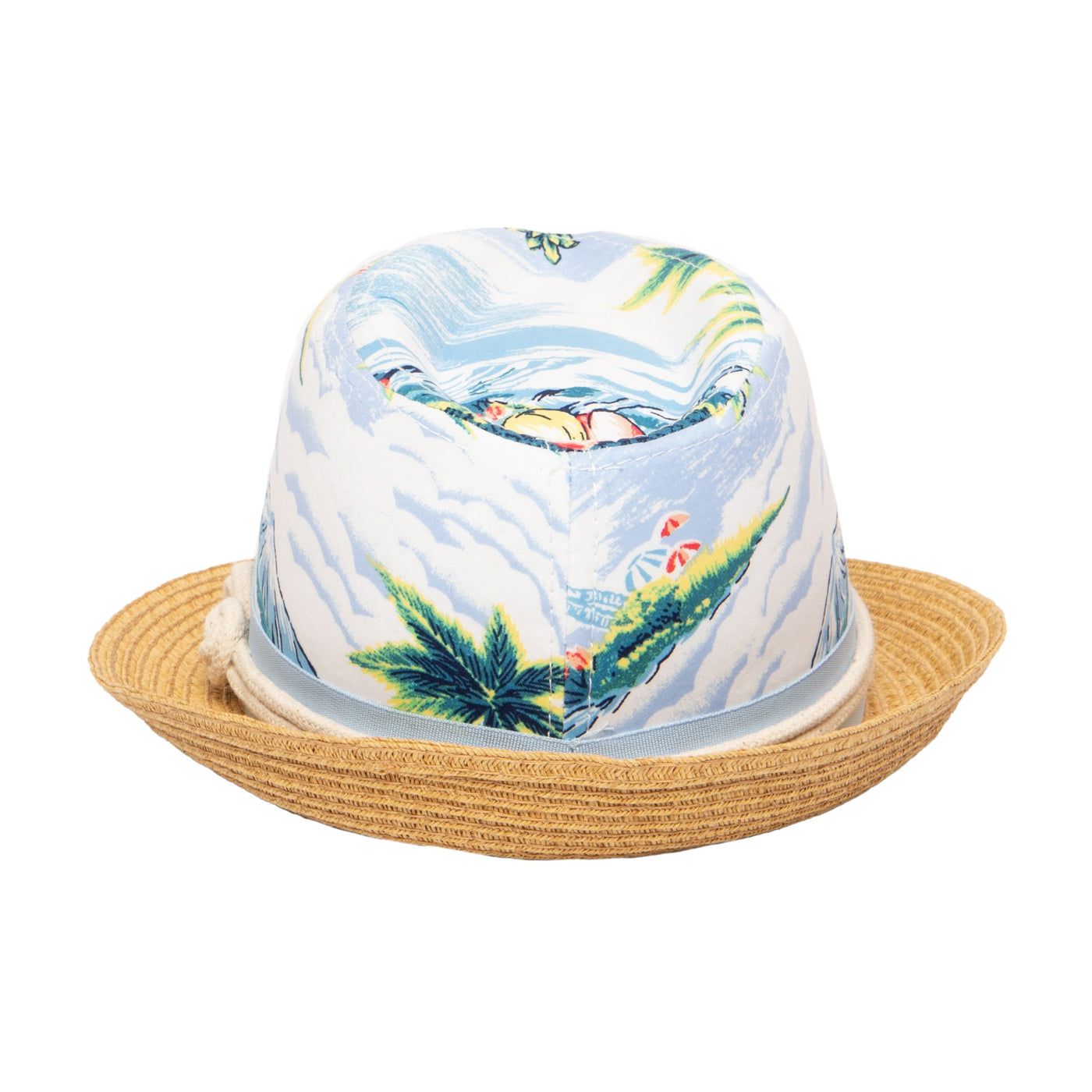 FEDORA - 2-4 Yr Kid's Paperbraid Fedora With Tropical Print