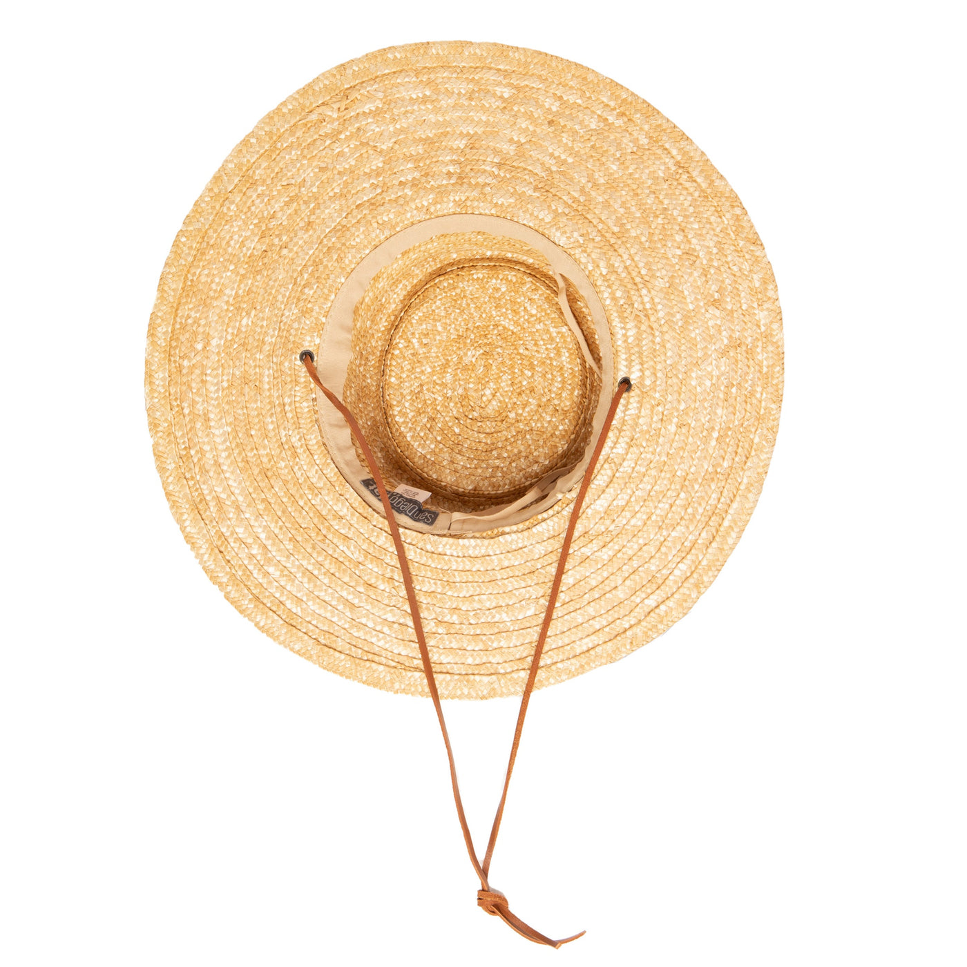 Honeydew - Women's Wheat Straw Hat With Leather Chin Cord