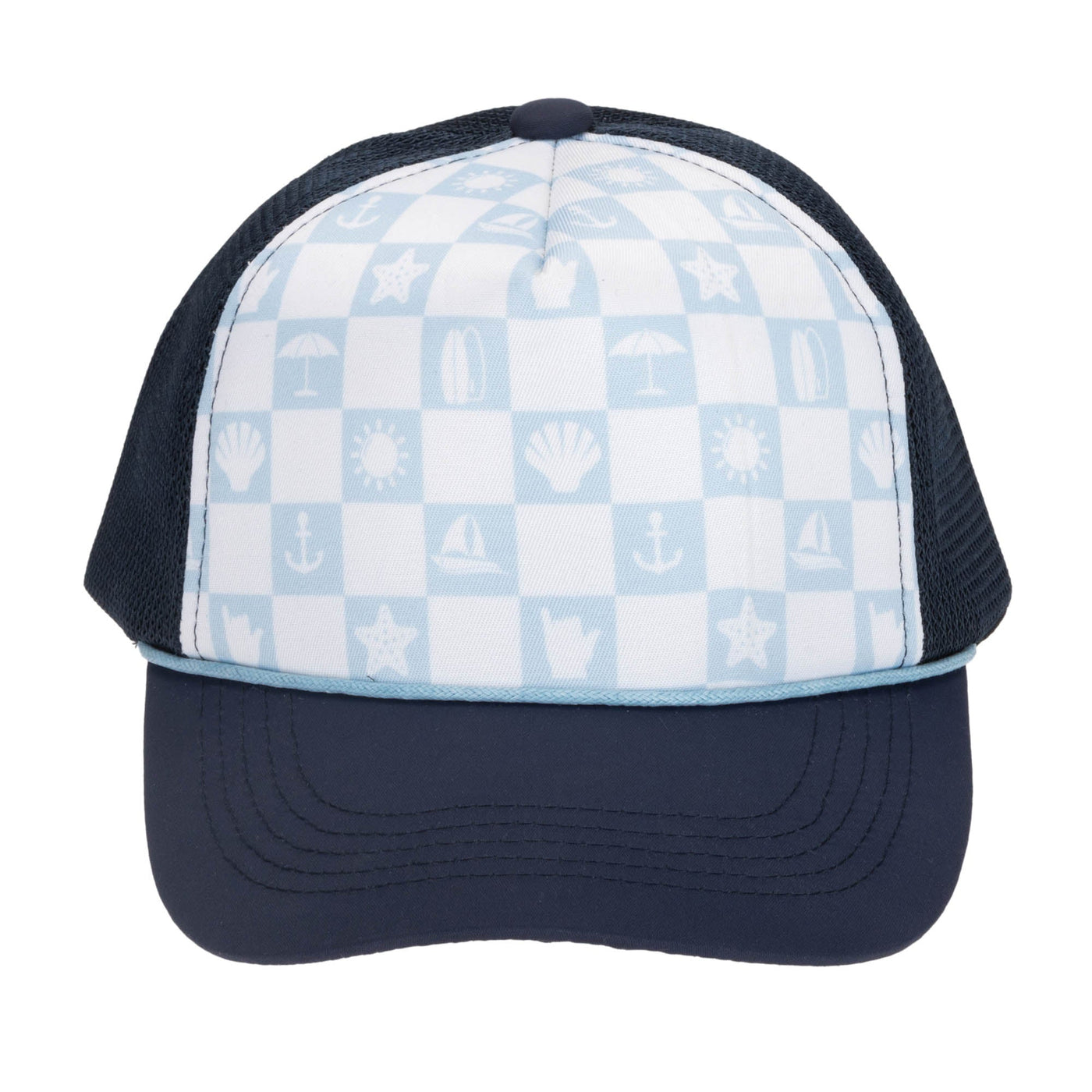 Kids Foam Trucker Hat with Checkered Print (CTK4425)-Hats-San Diego Hat Company