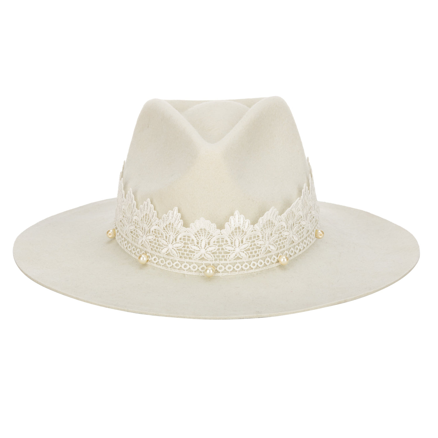 Now & Forever - Women's Felt Cowboy W/ Lace & Pearls-COWBOY-San Diego Hat Company