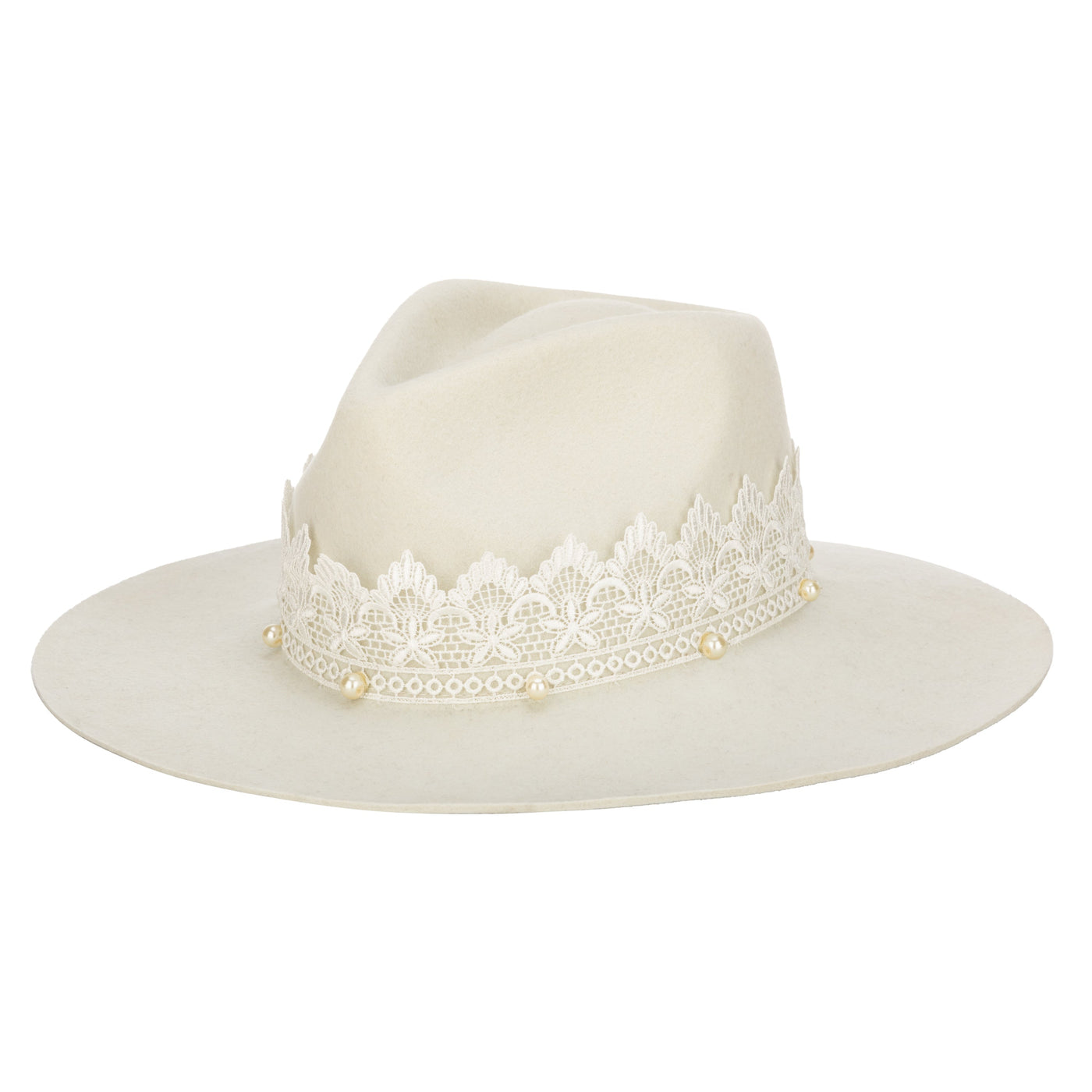 Now & Forever - Women's Felt Cowboy W/ Lace & Pearls-COWBOY-San Diego Hat Company