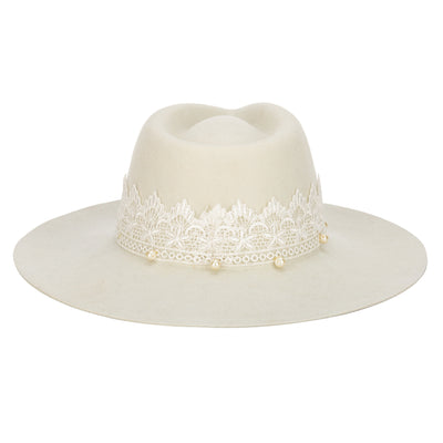Now & Forever - Women's Felt Cowboy W/ Lace & Pearls-COWBOY-San Diego Hat Company