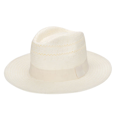 Mens Paperbraid Ivory Fedora - (PBF7609)-FEDORA-San Diego Hat Company