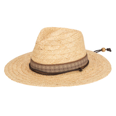 Mens Raffia Fedora Lifeguard with Chin Cord (RHF6254)-LIFEGUARD-San Diego Hat Company