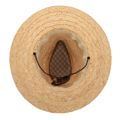 Mens Raffia Fedora Lifeguard with Chin Cord (RHF6254)-LIFEGUARD-San Diego Hat Company