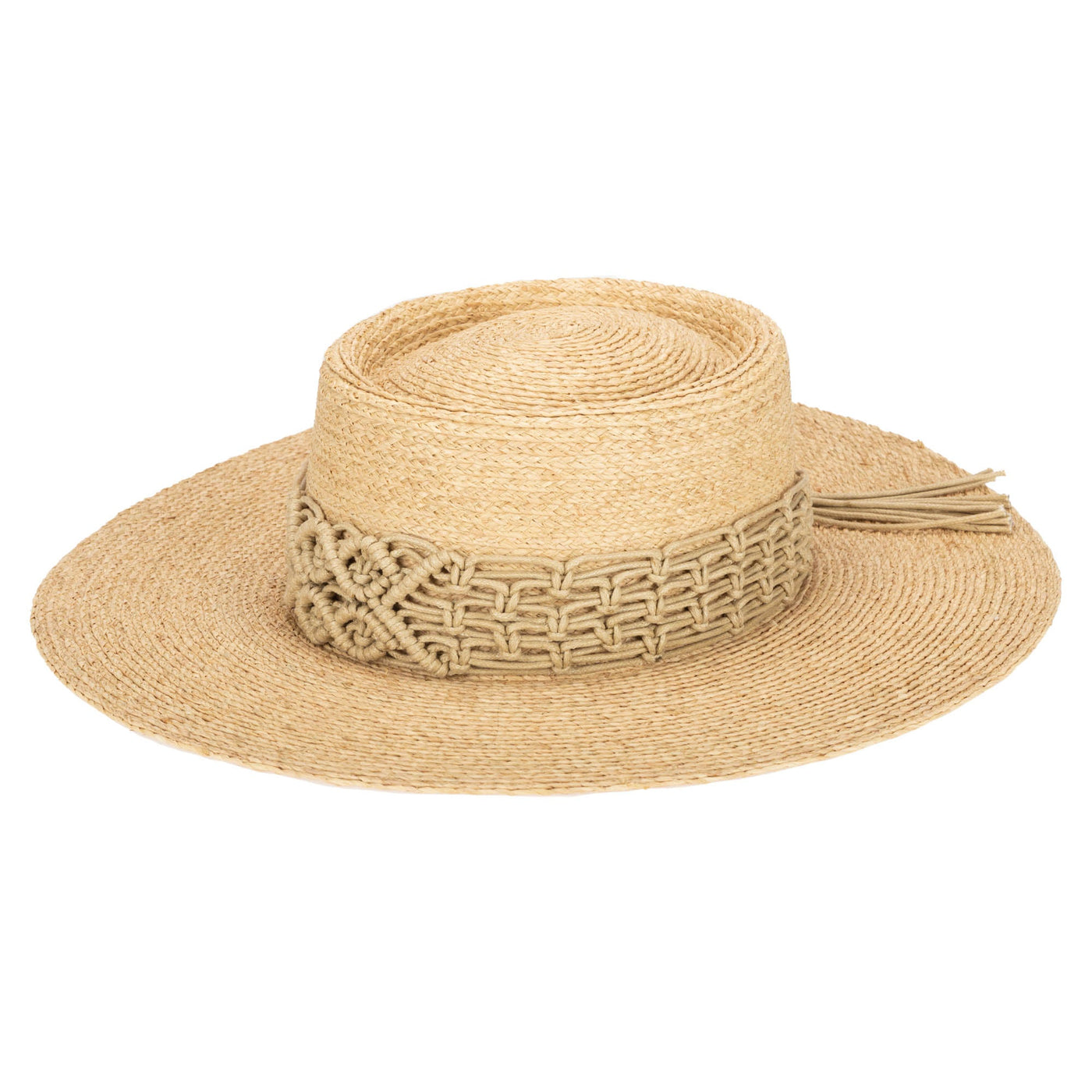 Sandy Beach - Women's Raffia Braided Telescope Boater (RHM6214)-BOATER-San Diego Hat Company