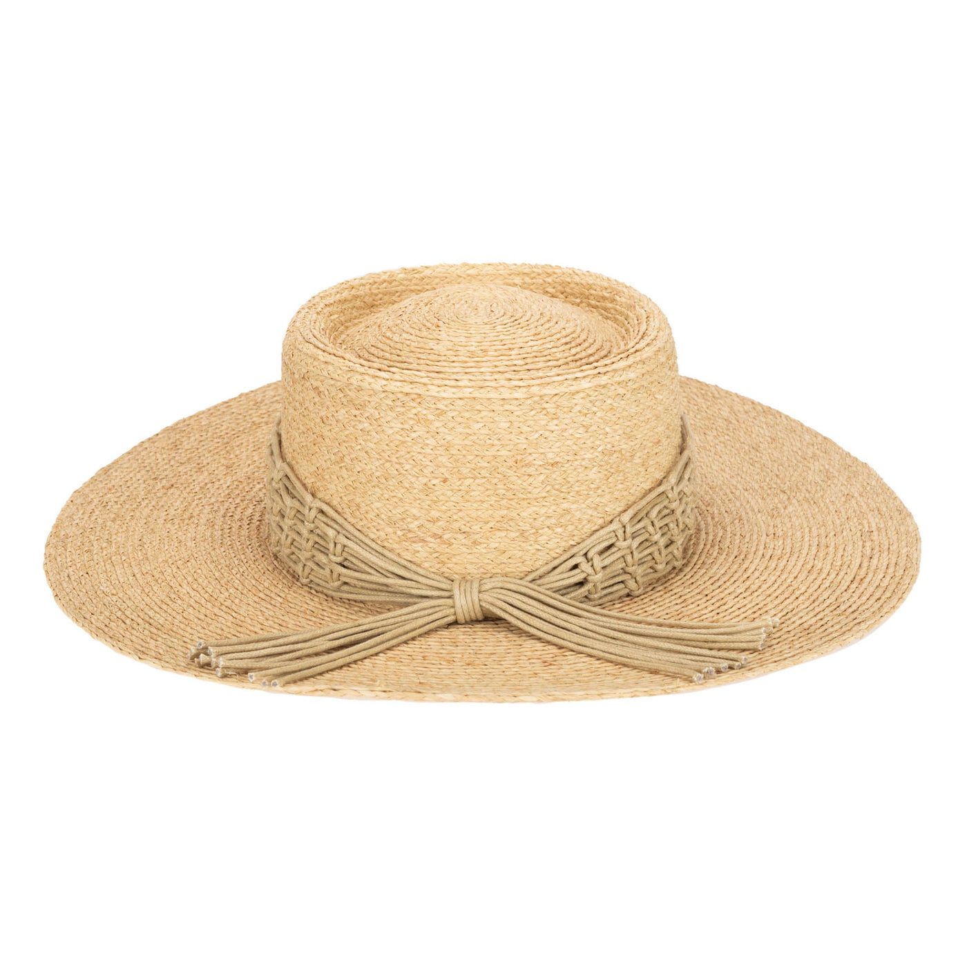 Sandy Beach - Women's Raffia Braided Telescope Boater (RHM6214)-BOATER-San Diego Hat Company