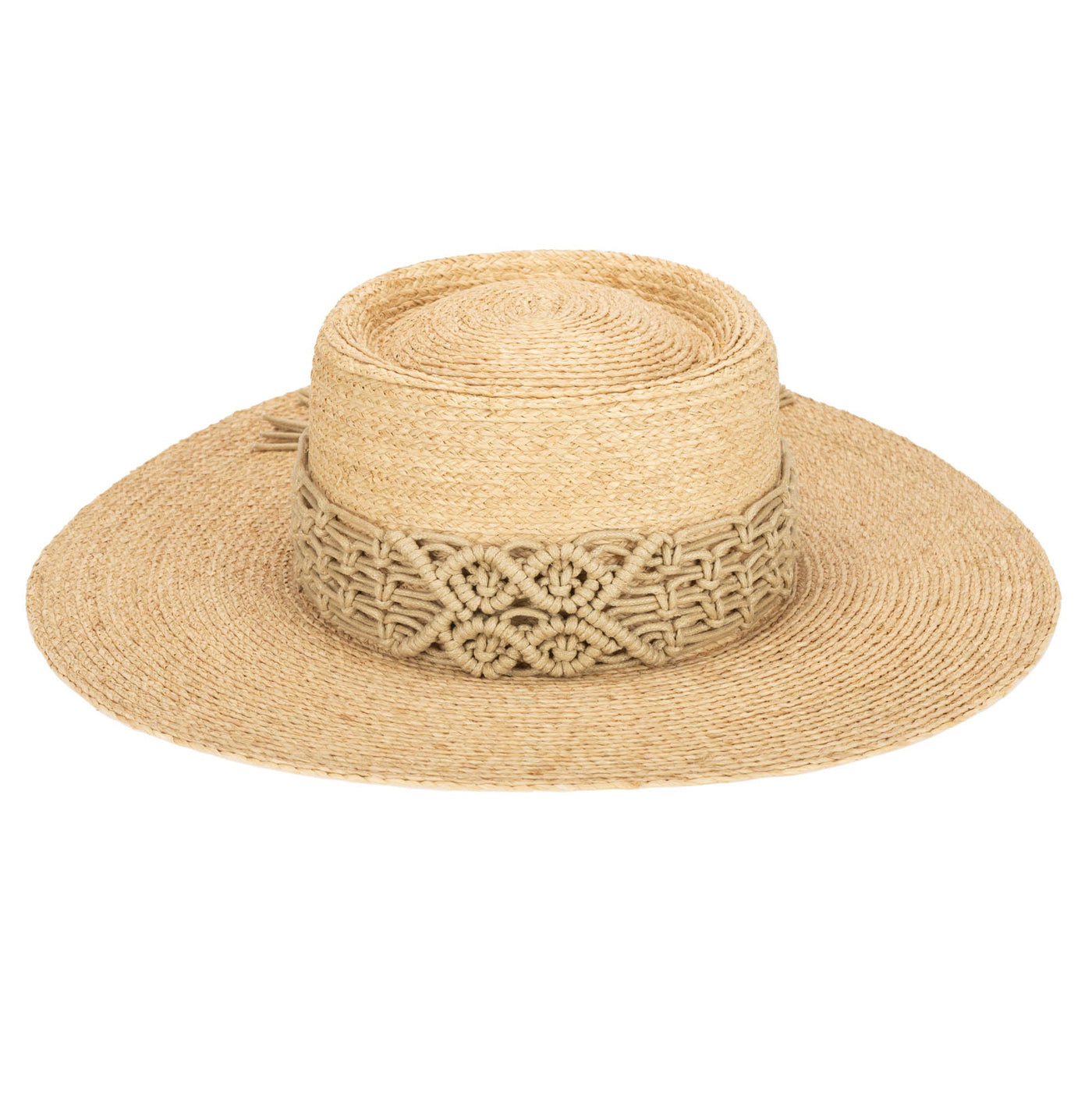 Sandy Beach - Women's Raffia Braided Telescope Boater (RHM6214)-BOATER-San Diego Hat Company